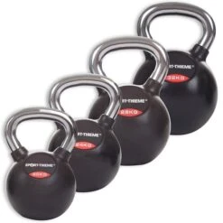 Sport-Thieme Kettlebell-Set "Gummiert Mit Glattem Chrom-Griff" -Fitnessgeräte 132 0826