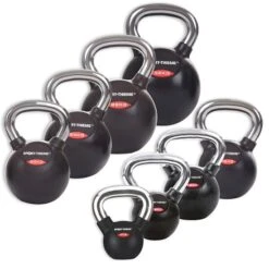 Sport-Thieme Kettlebell-Set "Gummiert Mit Glattem Chrom-Griff" -Fitnessgeräte 132 0839
