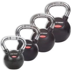 Sport-Thieme Kettlebell-Set "Gummiert Mit Chrom-Griff" -Fitnessgeräte 132 0914