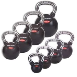 Sport-Thieme Kettlebell-Set "Gummiert Mit Chrom-Griff" -Fitnessgeräte 132 0930